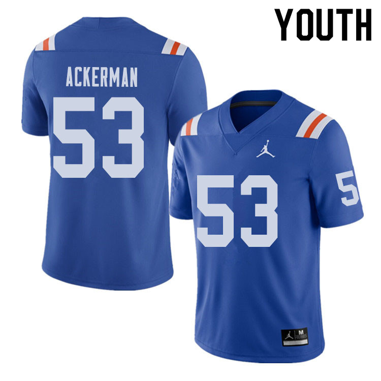 Jordan Brand Youth #53 Brendan Ackerman Florida Gators Throwback Alternate College Football Jerseys